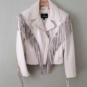 white leather tassel jacket